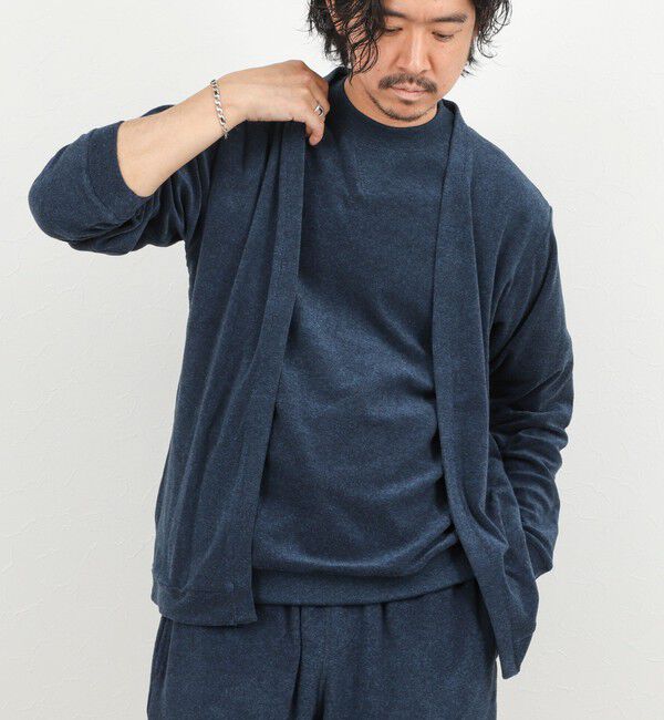 NOLLEY'S goodman「《セットアップ対応》ボタンレス パイルカーディガン 26SS」|カーディガン|ブルー