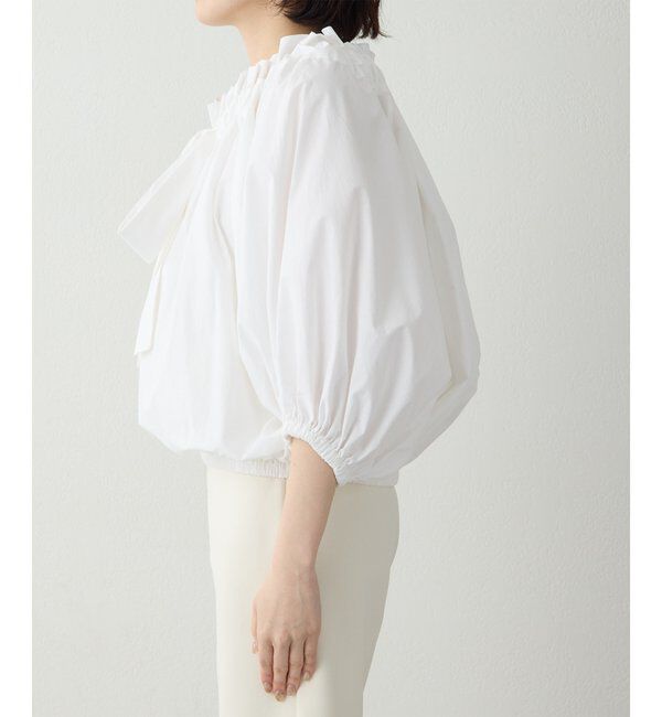 「コットンタイプライターギャザーブラウス」|シャツ・ブラウス|
