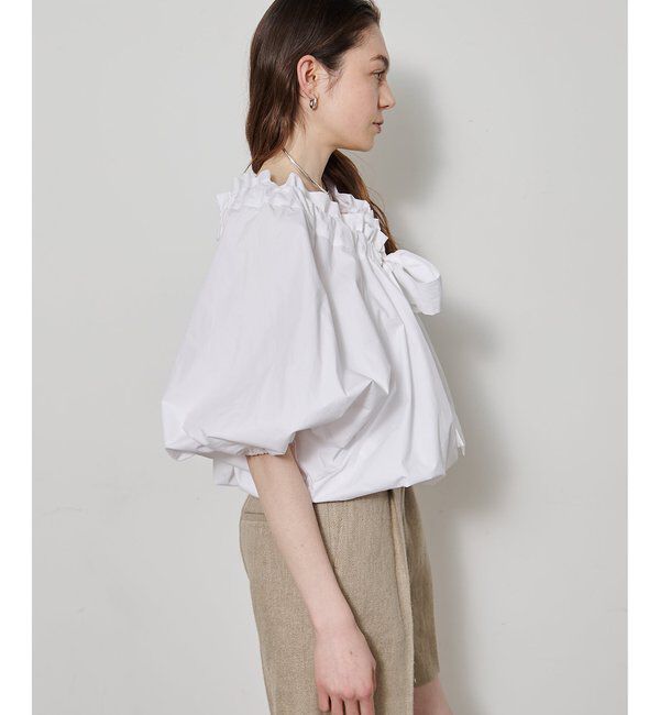  「コットンタイプライターギャザーブラウス」|シャツ・ブラウス|
