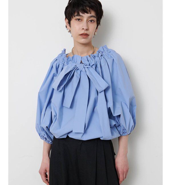  「コットンタイプライターギャザーブラウス」|シャツ・ブラウス|