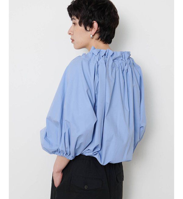  「コットンタイプライターギャザーブラウス」|シャツ・ブラウス|