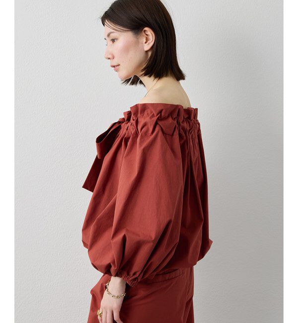  「コットンタイプライターギャザーブラウス」|シャツ・ブラウス|