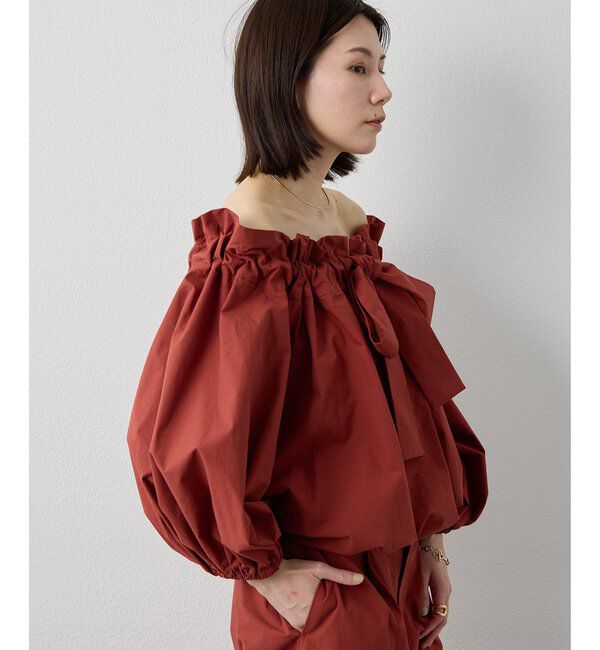  「コットンタイプライターギャザーブラウス」|シャツ・ブラウス|