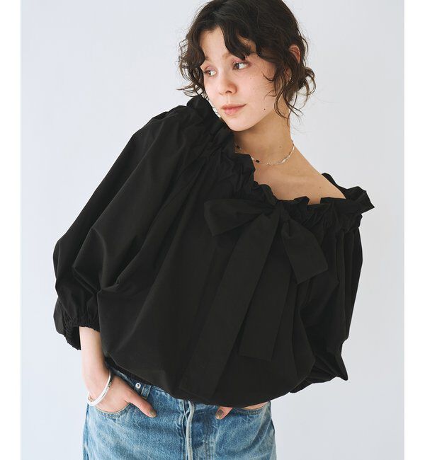  「コットンタイプライターギャザーブラウス」|シャツ・ブラウス|