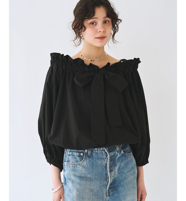  「コットンタイプライターギャザーブラウス」|シャツ・ブラウス|