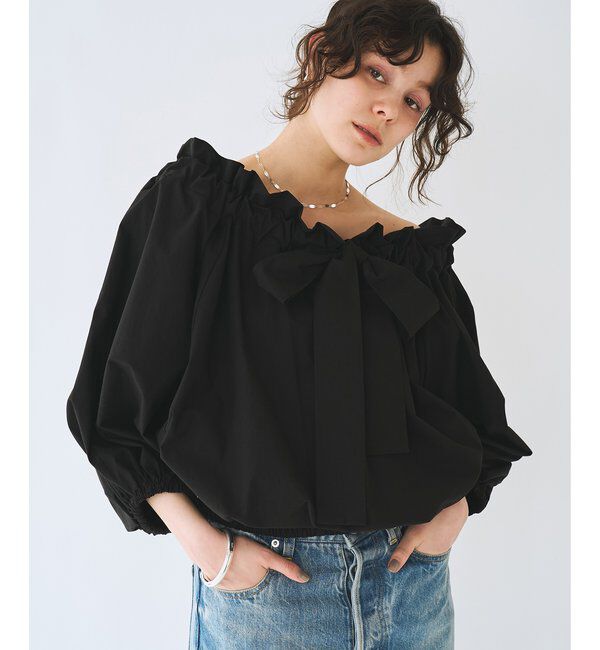  「コットンタイプライターギャザーブラウス」|シャツ・ブラウス|