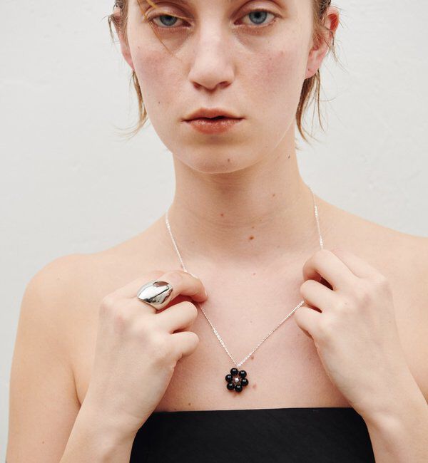  「【Sivelle./シヴェル】Silver925 オニキスフラワーネックレス」|リング|