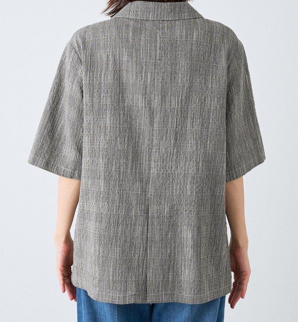  「予約【こなれた印象に】バンピーチェックハーフスリーブジャケット」|テーラードジャケット|