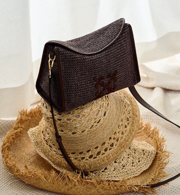  「ナイロンラフィアショルダーバッグ」|ショルダー・メッセンジャー|ダークブラウン