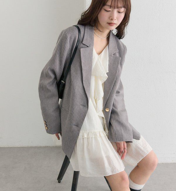  「ストライプテーラードジャケット」|テーラードジャケット|