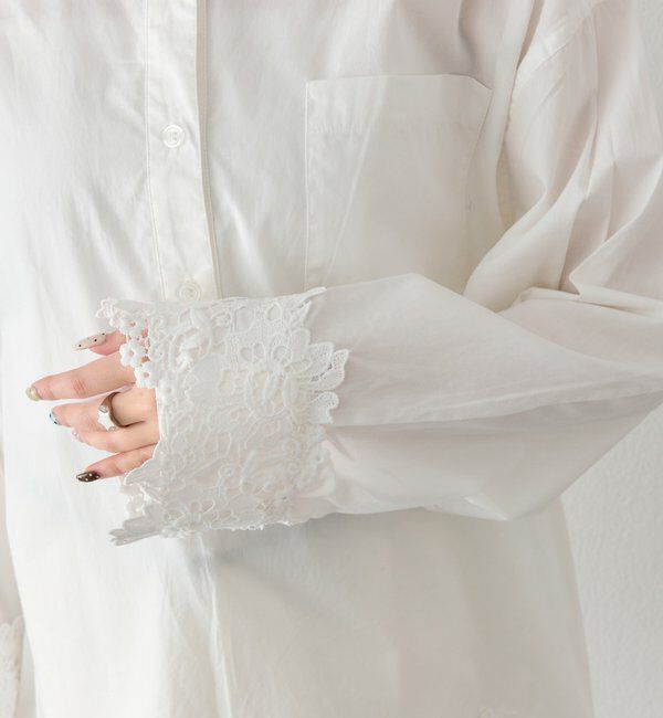  「裾レーススキッパーシャツ」|シャツ・ブラウス|