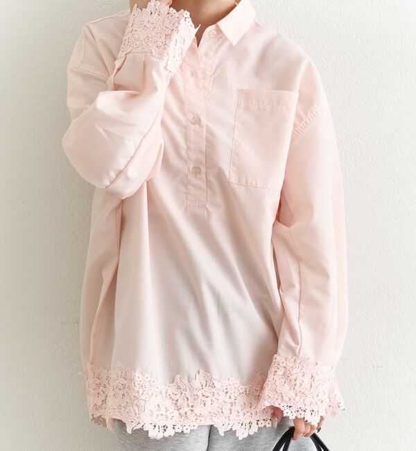  「裾レーススキッパーシャツ」|シャツ・ブラウス|