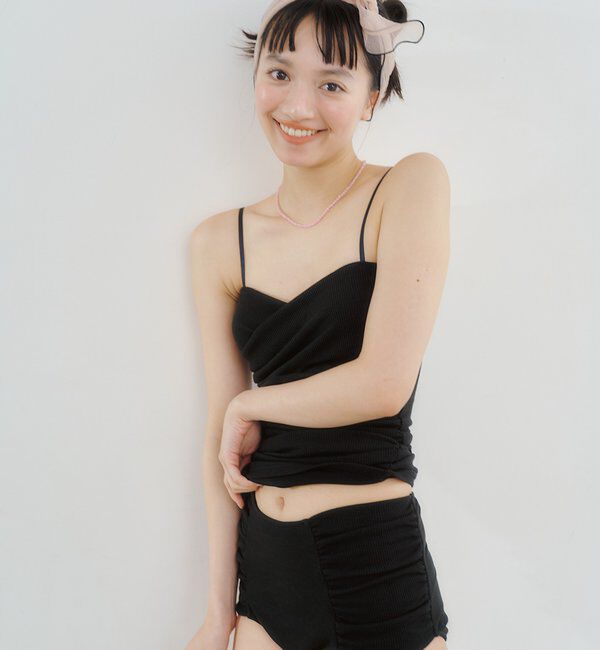  「クロスギャザーミニワンピスイムウェア」|ビキニ|