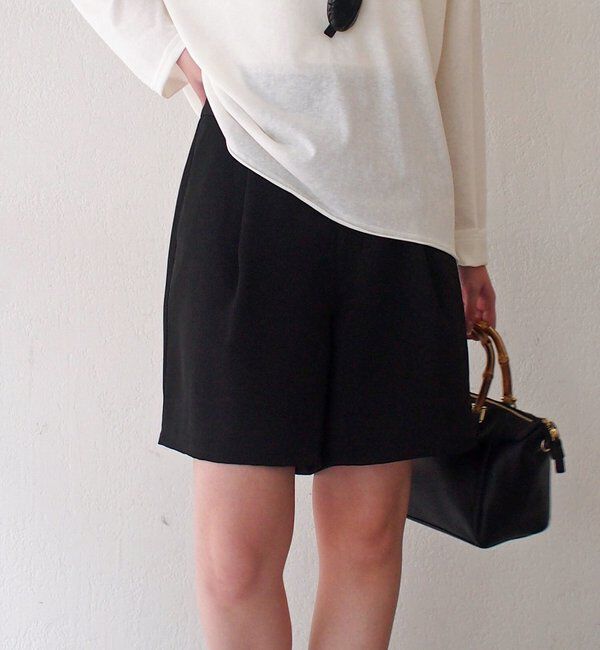  「サテンショートパンツ」|チノ|ブラック