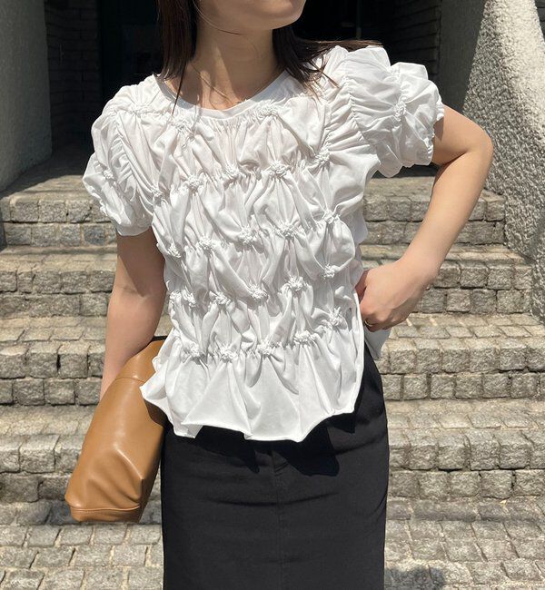  「【新色イエロー・チャコールグレー】シャーリングホイップＴ」|Tシャツ・カットソー|ホワイト