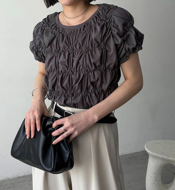  「【新色イエロー・チャコールグレー】シャーリングホイップＴ」|Tシャツ・カットソー|チャコールグレー