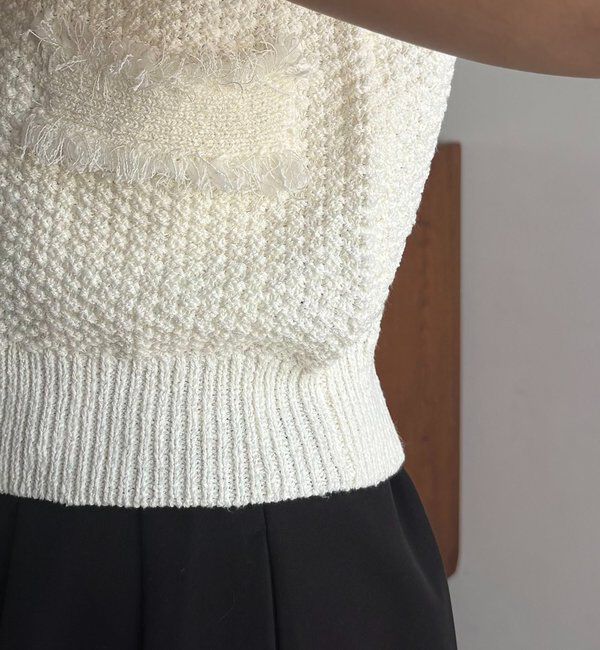  「ツイードライクフリンジベスト」|ニット・セーター|