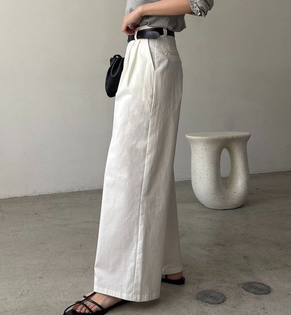  「【腰回りカバー/低身長サイズあり】2タックチノパン」|チノ|