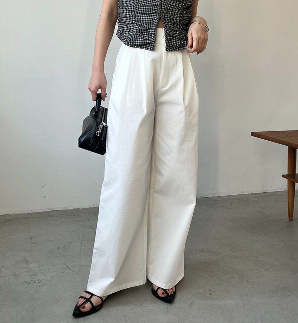  「【腰回りカバー/低身長サイズあり】2タックチノパン」|チノ|