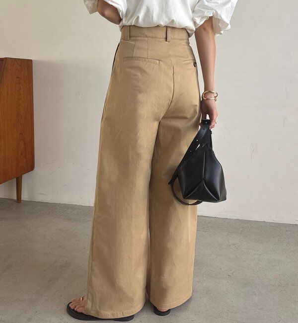  「【腰回りカバー/低身長サイズあり】2タックチノパン」|チノ|