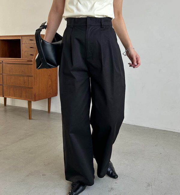  「【腰回りカバー/低身長サイズあり】2タックチノパン」|チノ|