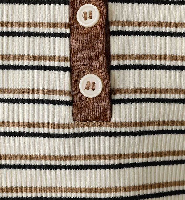 abahouse mavie「ボーダーヘンリーネックプルオーバー」|Tシャツ・カットソー|