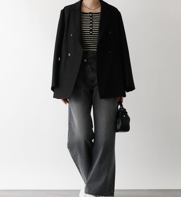 abahouse mavie「ボーダーヘンリーネックプルオーバー」|Tシャツ・カットソー|