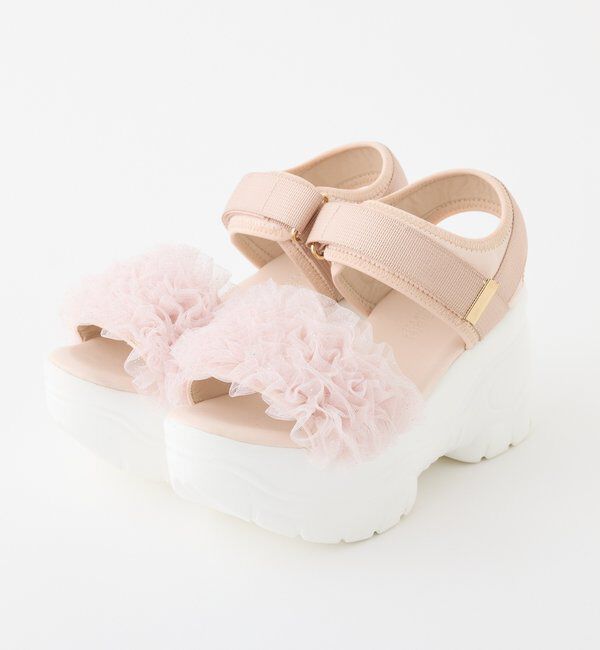  「チュールフリル厚底スポサン/ピンク」|その他|ピンク