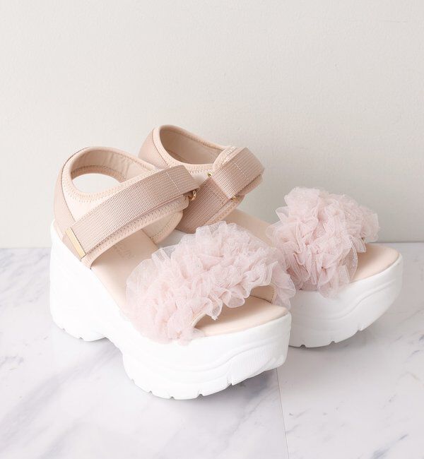  「チュールフリル厚底スポサン/ピンク」|その他|