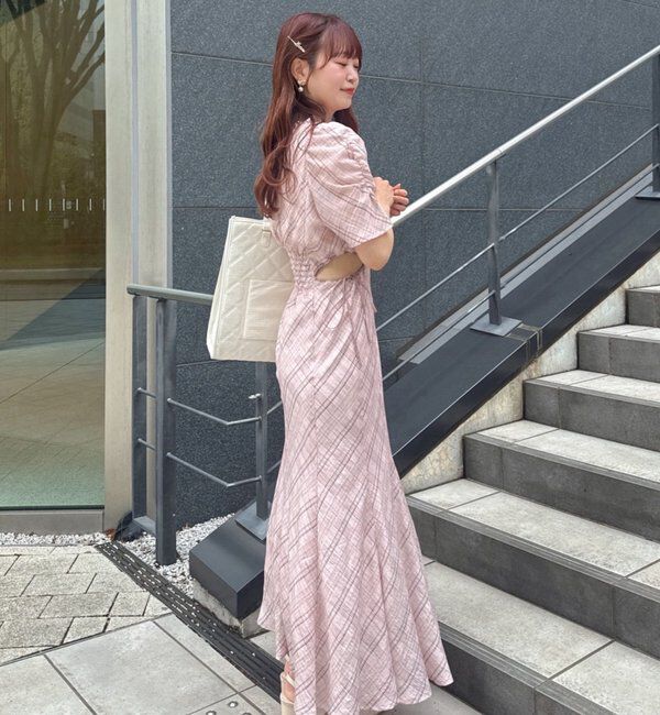  「【LouLoumei】サイドカットデザインチェックワンピース」|その他|