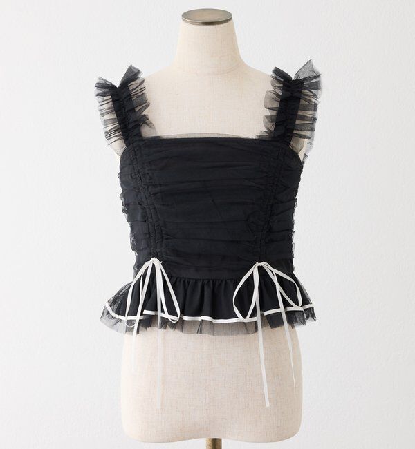  「【Tulle Collection】チュールビスチェ」|シャツ・ブラウス|ブラック