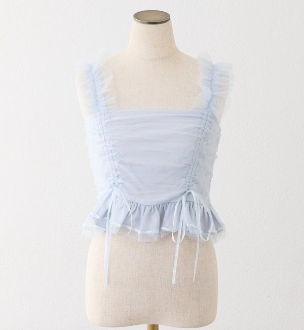  「【Tulle Collection】チュールビスチェ」|シャツ・ブラウス|サックスブルー