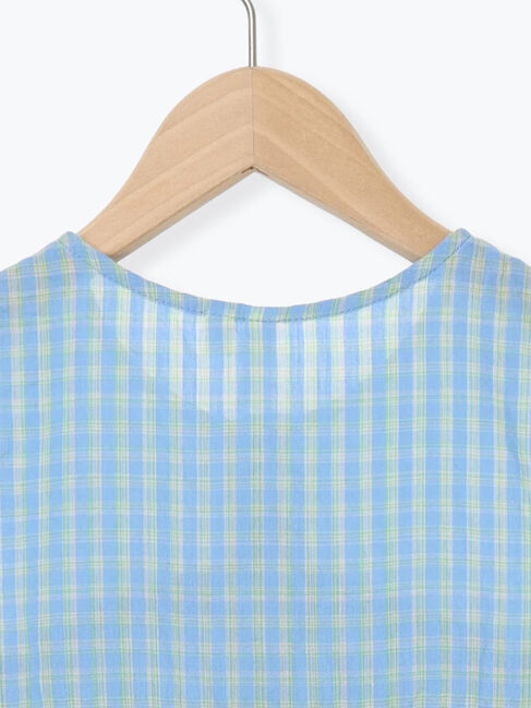 Samansa Mos2 Lagom「チェックバルーンブラウス(セットアップ可)」|シャツ・ブラウス|