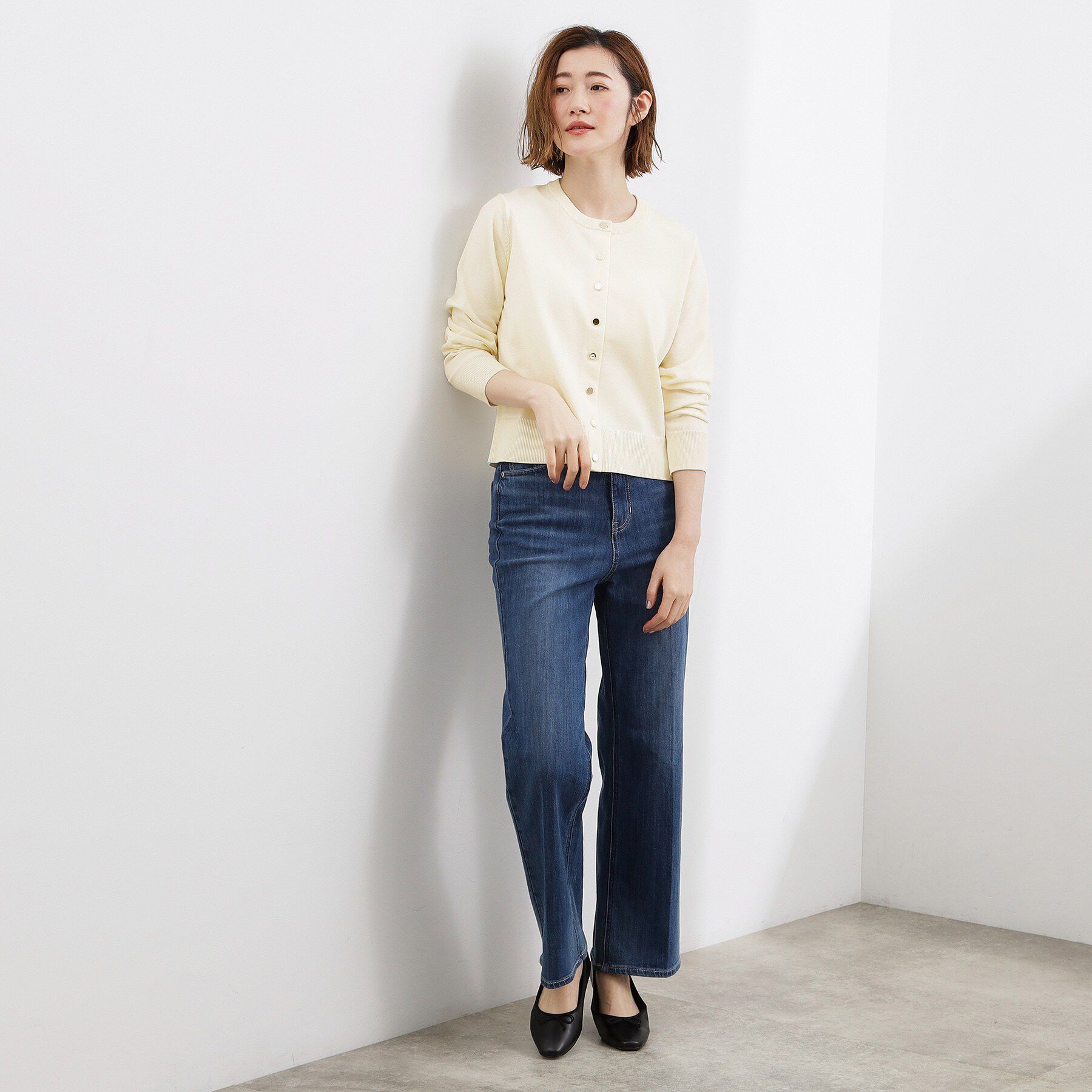 grove「【UVカット/洗濯機で洗える】メタルボタンクルーネックカーディガン」|カーディガン|