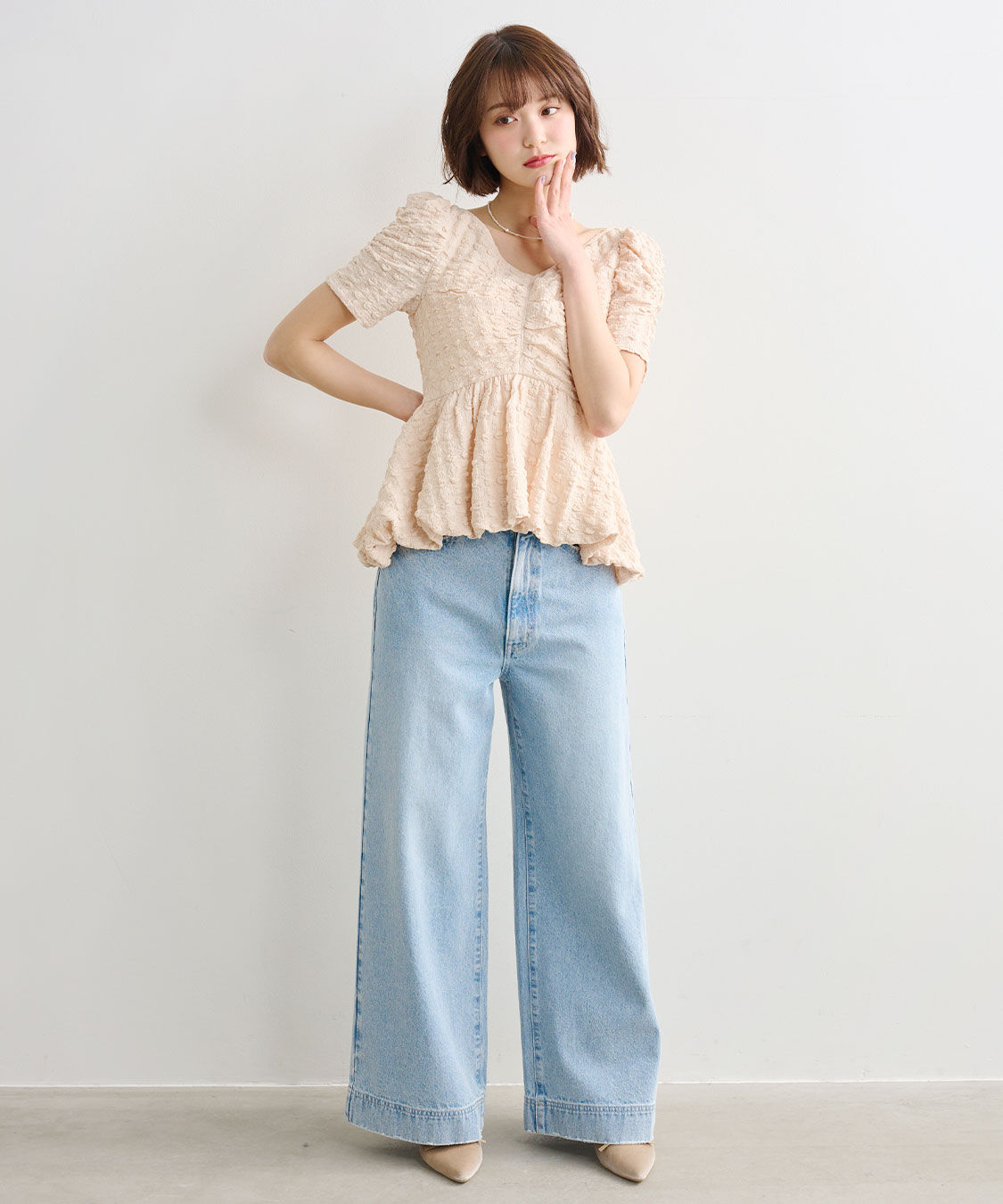 COCO DEAL「バルーンペプラムカットソートップス」|Tシャツ・カットソー|