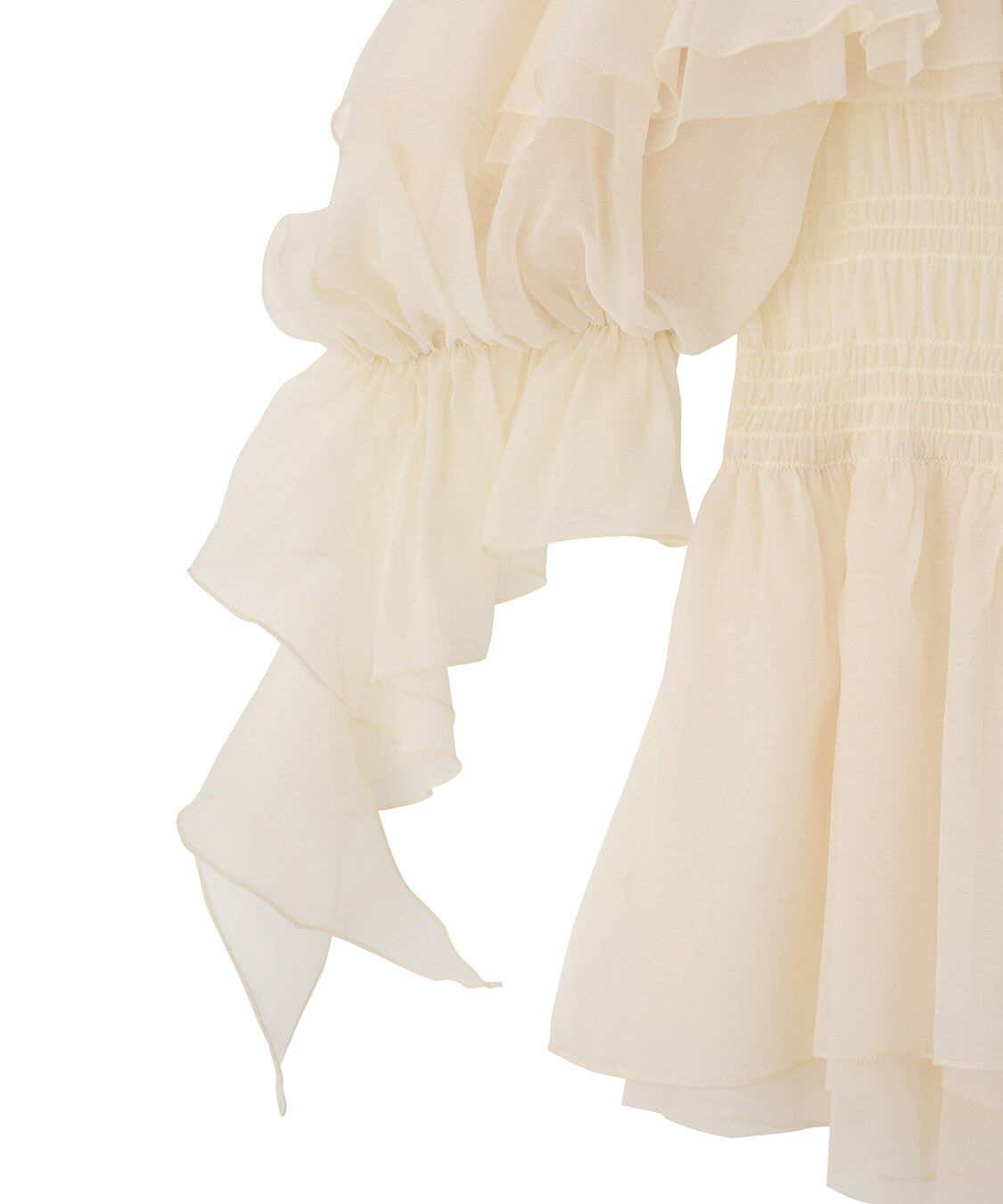 COCO DEAL「フリルギャザーシアーシャーリングブラウス」|シャツ・ブラウス|