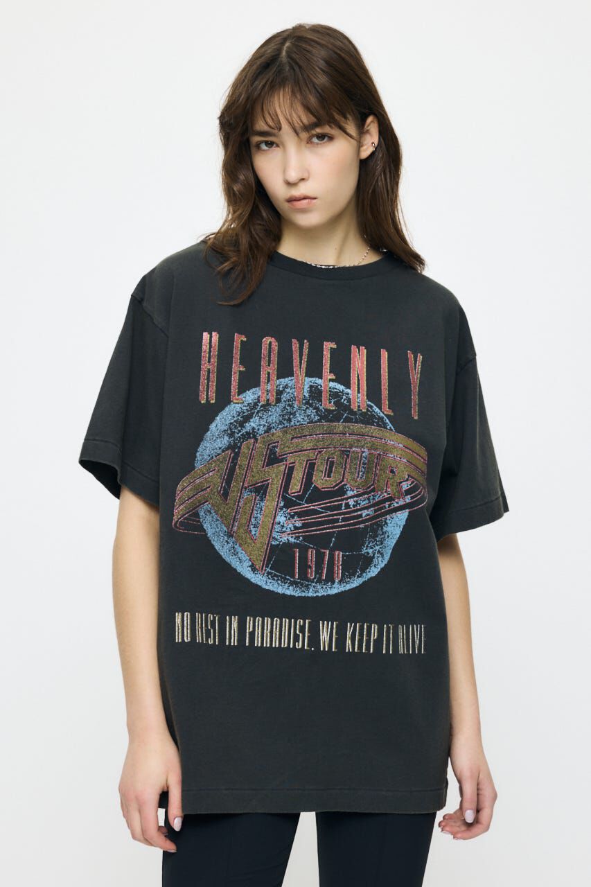 MOUSSY「FADED GRAPHIC LOOSE ティ」|Tシャツ・カットソー|L/BLK1