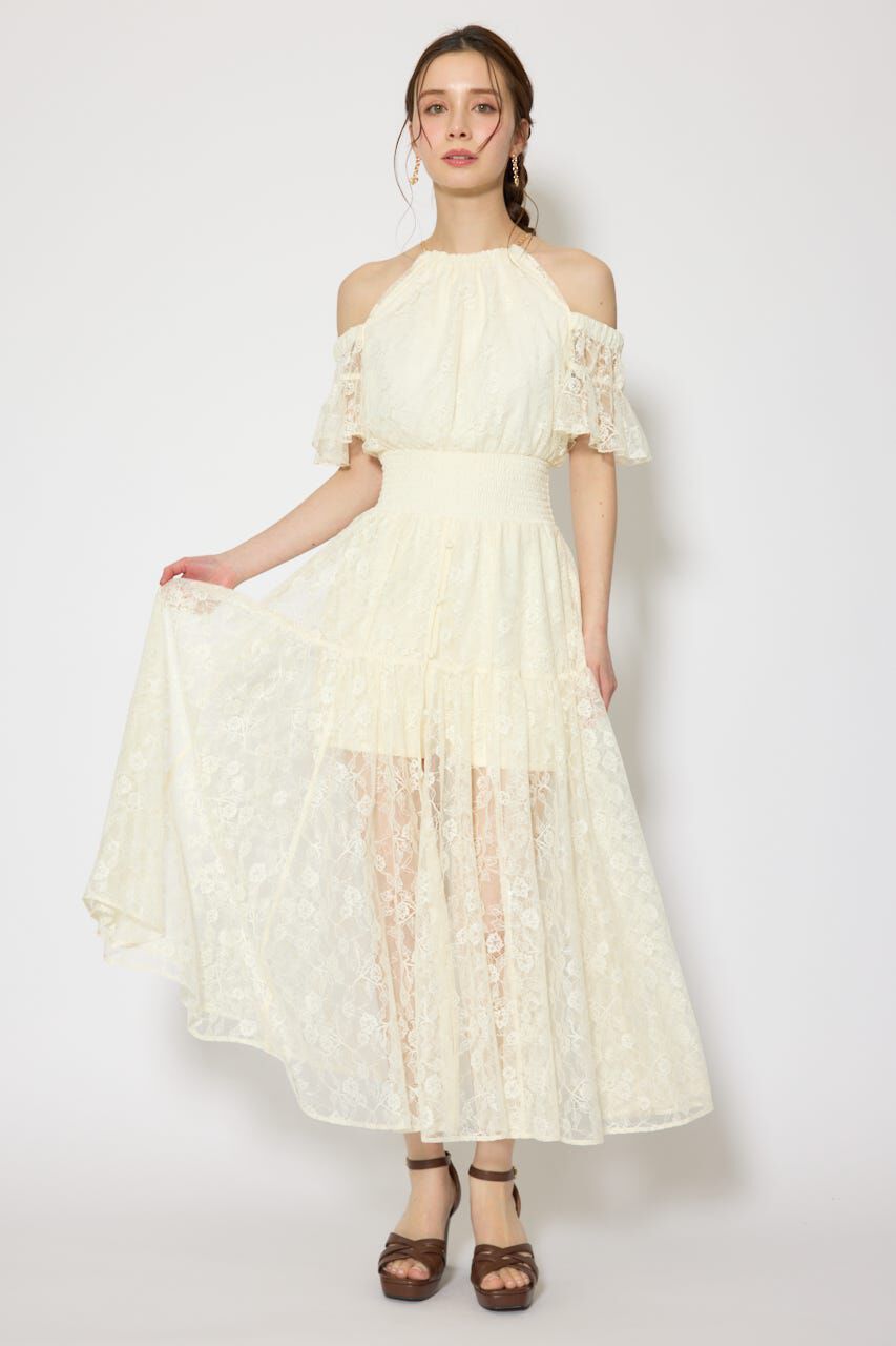 rienda「2WAYホルターネックレースロンパース」|ワンピース|