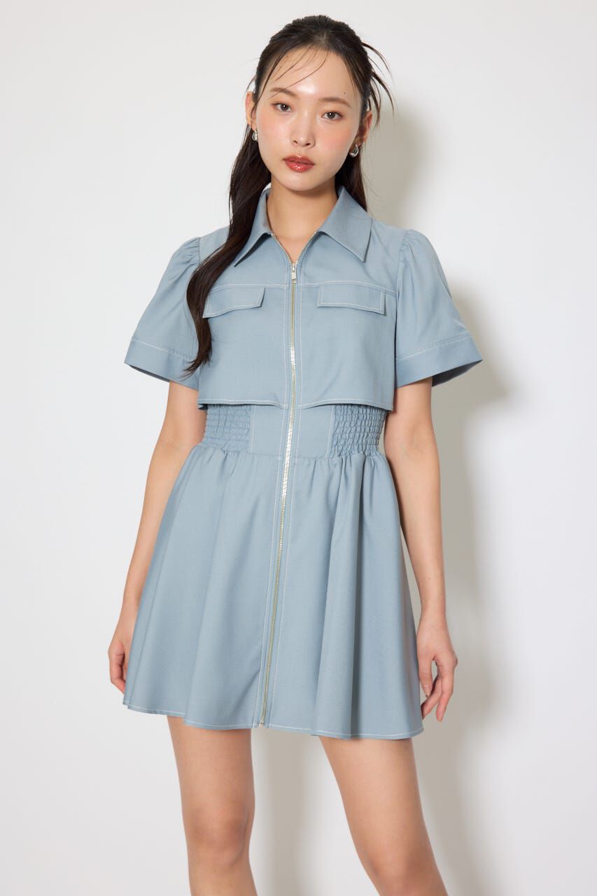 rienda「バストフレアミニワンピース」|ワンピース|L/BLU1