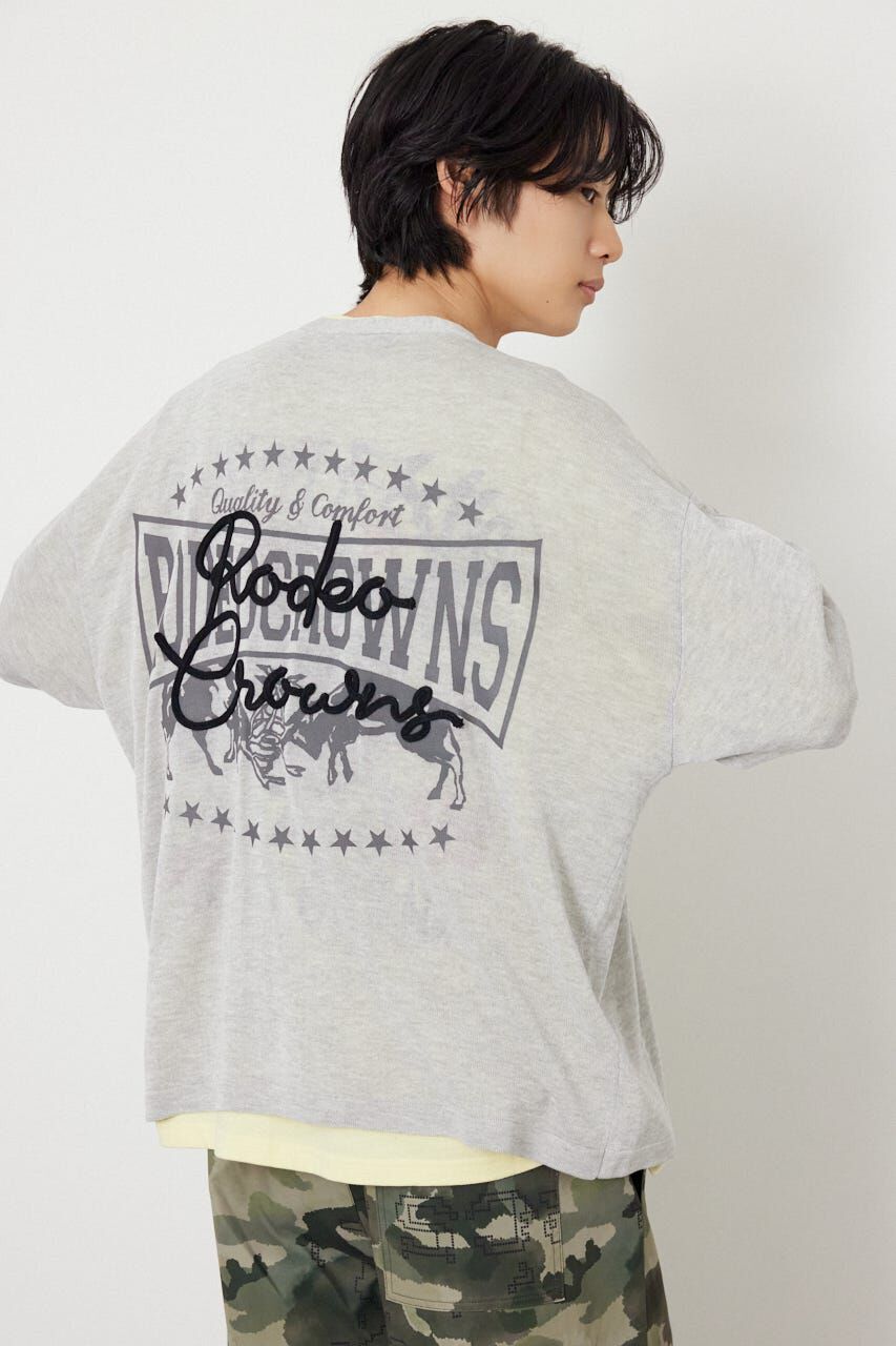 RODEO CROWNS「ロープロゴニットトッパー」|カーディガン|L/T.GRY1
