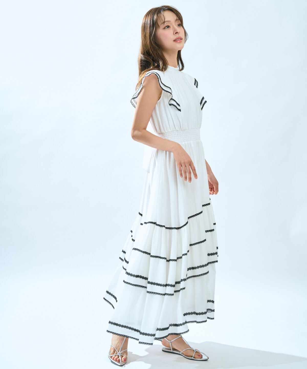 アンドクチュール「レーストリミングティアードワンピース」|ワンピース|