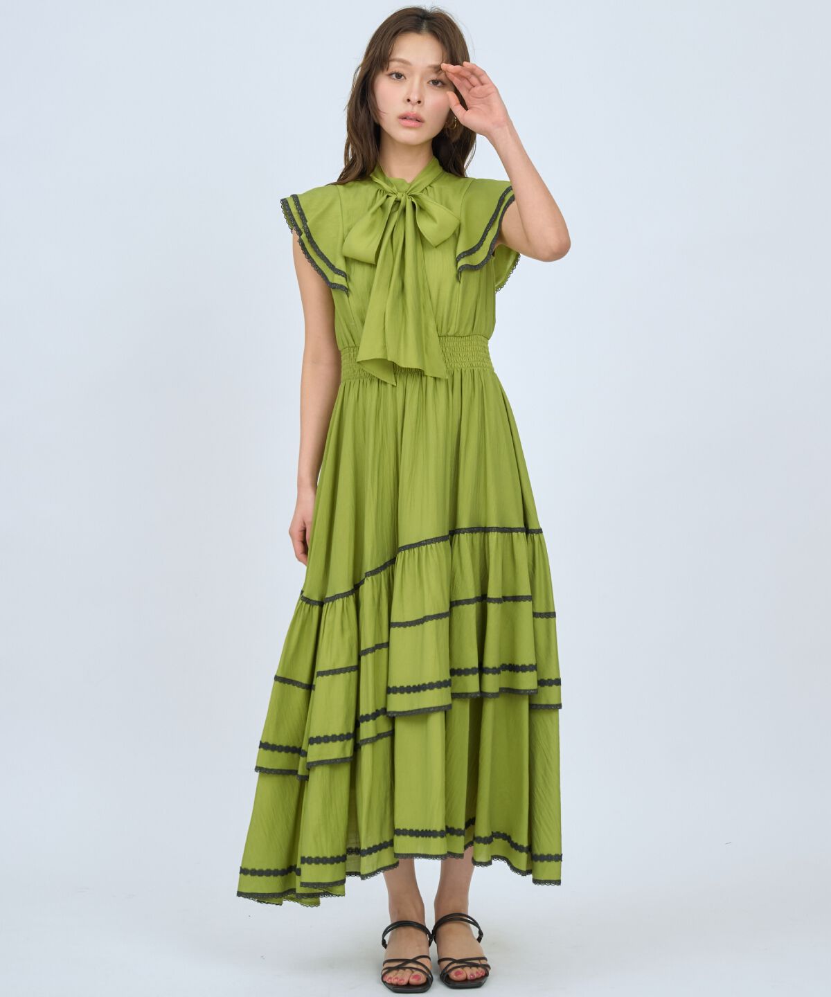 アンドクチュール「レーストリミングティアードワンピース」|ワンピース|