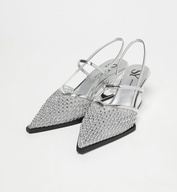 ODETTE E ODILE「＜SY＞ ポインテッド ビジュー ウェッジ バックベルト サンダル60&uarr;」|サンダル|