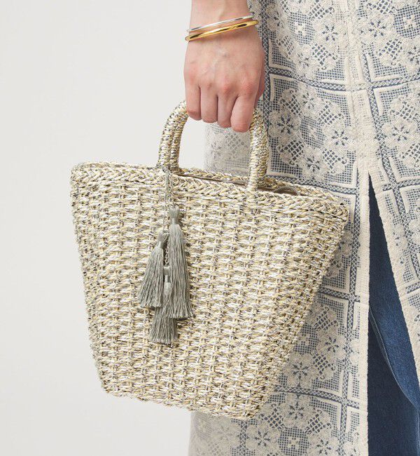 UNITED ARROWS green label relaxing「2WAY メタリック ペーパーカゴバッグ」|かごバッグ|