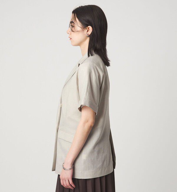 UNITED ARROWS green label relaxing「［size SHORTあり］ライト リネンライク ハーフスリーブ ジャケット UVカット 通気性」|テーラードジャケット|