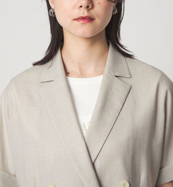 UNITED ARROWS green label relaxing「［size SHORTあり］ライト リネンライク ハーフスリーブ ジャケット UVカット 通気性」|テーラードジャケット|