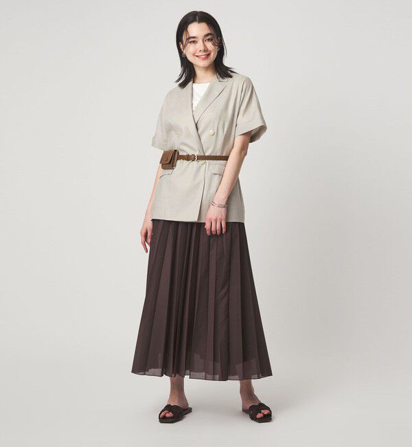 UNITED ARROWS green label relaxing「［size SHORTあり］ライト リネンライク ハーフスリーブ ジャケット UVカット 通気性」|テーラードジャケット|