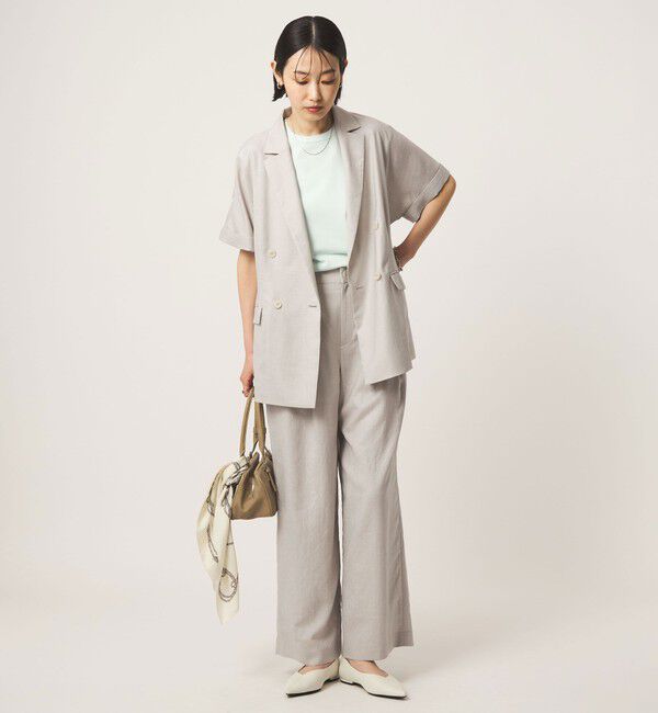 UNITED ARROWS green label relaxing「［size SHORTあり］ライト リネンライク ハーフスリーブ ジャケット UVカット 通気性」|テーラードジャケット|