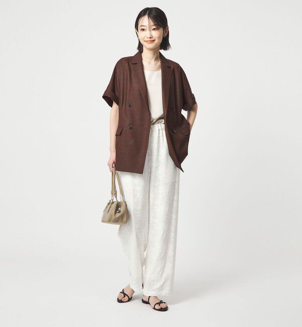 UNITED ARROWS green label relaxing「［size SHORTあり］ライト リネンライク ハーフスリーブ ジャケット UVカット 通気性」|テーラードジャケット|