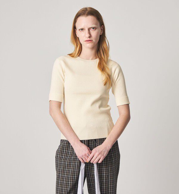 STEVEN ALAN「＜Steven Alan＞リブ プルオーバー ニット」|ニット・セーター|OFF WHITE